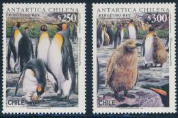 CHILE 1996 ANTARTICA CHILENA King Penguins Set Of 2v** - Antarctic Wildlife