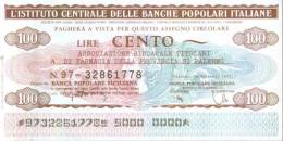 ISTITUTO CENTRALE DELLE BANCHE POPOLARI ITALIANE - PALERMO - Lire 100 - [10] Scheck Und Mini-Scheck