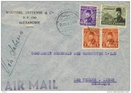 EGYPTE, 1947, OBL SUR LETTRE  PAR AVION.  (FL19) - Lettres & Documents