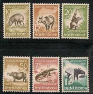 FAUNA - ORANGUTAN - TAPIR - RINOCERO - INDONESIA 1969  Yvert # 183/8 ** Mint Nh Complete Set - Gorillas