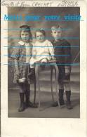 Cpp Enfant Fillette Georgette Et Jeanne CRECHET Garcon Armand PASQUEE ( Mode Robe Dentelle ) Cliché CLION 36 INDRE - Genealogía