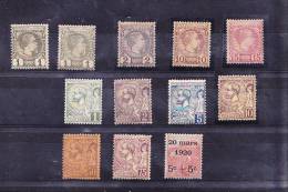 Monaco  1885-1894  12 Valeurs Neuf .* Qualité Standard TB Cote 1094€ - Andere & Zonder Classificatie