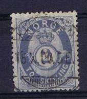 Norway: 1872 Mi Nr 17 B  Used Graublau - Gebruikt