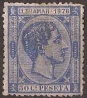 CU37-LB101.CUBA ESPAÑOLA.ALFONSO Xlll.1876.(Ed 37*) Con Charnela. - Cuba (1874-1898)