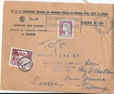 Lettre De France , Taxée En Suisse 1961 - 1960-.... Covers & Documents