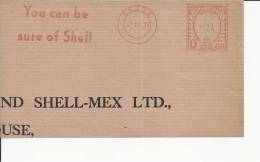 INGLATERRA FRAGMENTO CON FRANQUEO MECANICO SHELL LEEDS 1937 PETROLEO ENERGIA - Petróleo