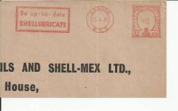 INGLATERRA FRAGMENTO CON FRANQUEO MECANICO SHELL LONDON 1937 PETROLEO ENERGIA - Oil