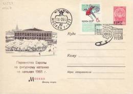 USSR 1965  EUROPEAN  CHAMPIONSHIP COVER WITH POSTMARK - Eiskunstlauf