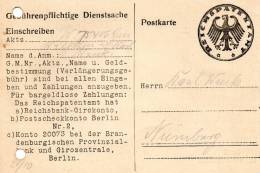 Postkarte, Deutsches Reich, Reichspatentamt  Berlin - Sonstige & Ohne Zuordnung