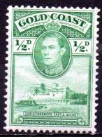 GOLD COAST 1938 Christianbourg Castle-  1/2d. - Green  MH - Costa De Oro (...-1957)