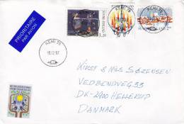 Finland Prioritaire Par Avion Label Deluxe KEMI 1997 Cover Brief Europa CEPT Weihnachten Christmas Labels (2 Scans) - Lettres & Documents