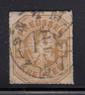 Prussia Used Scott #27 9kr Coat Of Arms, Rouletted Bister - Usati