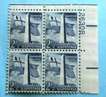 USA 1954 BUNKER HILL MONUMENT   BLOCK MNH** - Unused Stamps