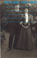 Cp Homme Et Femme Couple : Portrait  De Mr Et Mme BOUSQUET (  Mode Robe Chapeaux Costume ) - Genealogia