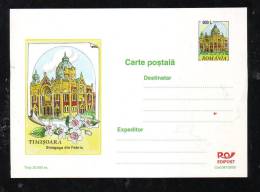 SYNAGOGUE TIMISOARA,POST CARD,CARTES POSTAUX,OBLITERATION CONCORDANTE,UNUSED,2000,R OMANIA - Judaisme