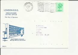 INGLATERRA LONDON CC MECHANISED LETTER OFFICE FIRST DAY OPERATION 1982 - Codice Postale