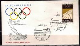 ALLEMAGNE  FDC   Cachet  Kiel 72   Le  1-9- 1972   JO 1972   Logo Stade Ski Nautique - Wasserski