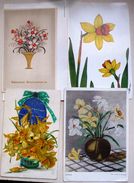 Cp Lot 4x Litho Illustrateur 1x MEISSNER Buch Theme Fleur Jonquille Jonquilles  NARCISSE 1x Precurseur - Collezioni E Lotti