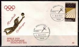 ALLEMAGNE  FDC   Cachet  Boblingen  Le  26-8- 1972   JO 1972   Logo Stade Course Hand Ball - Balonmano