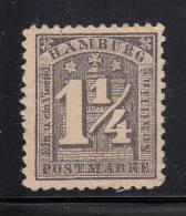 Hamburg Unused Scott #22  1 1/4s Numeral, Shade? - Reprint? - Hamburg