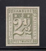 Hamburg Unused Scott #12  2 1/2s Numeral, Green - Probable Reprint - Hamburg (Amburgo)