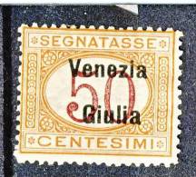Venezia Giulia 1918 Segnatasse SS 4 N. 6 C. 50 Arancio E Carminio MNH Cat. € 800 - Venezia Giuliana