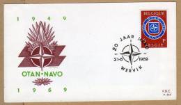 Enveloppe FDC 1496 Emblème OTAN NAVO 20 Ans Otan Wervik - OTAN