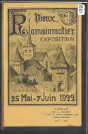 DISTRICT D´ORBE /// ROMAINMOTIER - EXPOSITION MAI-JUIN 1922 - JUBILE DE LA SOCIETE DE DEVELOPPEMENT -  TB - Romainmôtier-Envy