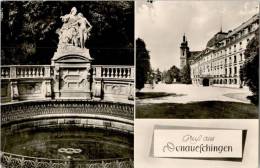 AK Donaueschingen, Donauquelle Und Schloß, Gel 1960 - Donaueschingen