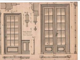 2 PLANS REALISATION MENUISERIE EBENISTERIE PORTE  INTERIEURE VITREE &  GRANDE PORTE CHARRETIERE - Altri Disegni