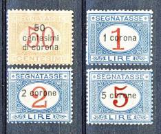 Dalmazia 1922 Segnatasse SS 2 N. 1 - 4  MNH LUX Centratissimi Firmati A. Diena  Cat. € 1000 - Dalmatië