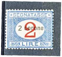 Dalmazia 1922 Segnatasse SS 2 N. 3 C. 2 Su Lire 2 Azzurro E Carminio  Ben Centrato MLH Cat. € 90 - Dalmatië