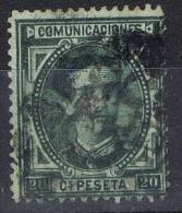 Sello 20 Cts Alfonso XII 1876, Variedad Color, Num 176a º - Gebraucht