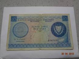 Cyprus 1974  5 Pounds (1.6.1974) Heavy Used - Chipre
