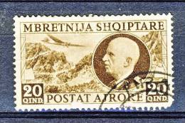 2a Guerra Mondiale, Occupazioni Italiane, Albania 1939 Posta Aerea N 4 Q. 20 Bruno USATO - Albanië