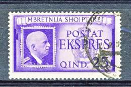 2a Guerra Mondiale, Occupazioni Italiane, Albania 1940 Espressi SS 8 N 1  Q. 25 Violetto USATO - Albania