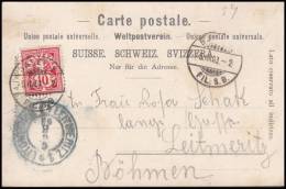 Switzerland 1903, Card Basel To Leitmeritz - Cartas & Documentos