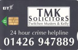 United Kingdom, BCP-150 / PRO-464 , TMK Solicitors (2) 24 Hour Crime Helpline, 2 Scans. - BT Promozionali