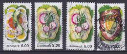 Denmark 2012 BRAND NEW 6.00, 8.00 (2x) & 16.00 Kr. Dansk Smørrebrød Danish Sandwich (From Booklet & Sheet) - Used Stamps