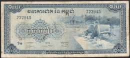 CAMBODIA  P13a   100  RIELS   1970 Signature 3   FINE NO P.h. ! ! - Cambodge