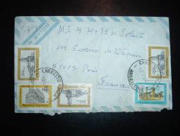 LETTRE PAR AVION POUR FRANCE TP 2000P + 1000P + 300P X3 OBL. 15 DIC 91CHILECITO MZA - Storia Postale