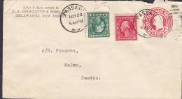 United States Uprated Private Postal Stationery Ganzsache T.R. GOODLATTE & SONS, PASSANO 1922 To MALMÖ Sweden - 1921-40