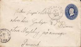 United States Postal Stationery Ganzsache 5 C. PACKBAY STA. 1890 Cover MAGLEBY Amager Denmark (2 Scans) - ...-1900