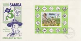 Samoa 1982 75th Anniversary Of Scouting Souvenir Sheet FDC - Samoa (Staat)