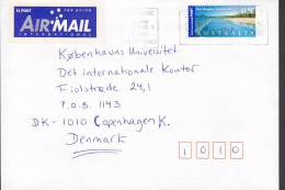 Australia International Airmail Par Avion Label ADELAIDE 2002 Cover To Denmark Beach Port Douglas Queensland - Cartas & Documentos