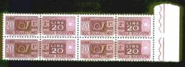 1955 - PACCHI - FIL. STELLE  - QUARTINA - Lire 20 - Paketmarken