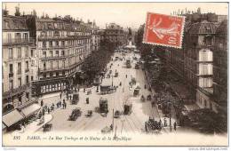 PARIS - La Rue Turbigo Et La Statue De Le République - Arrondissement: 03