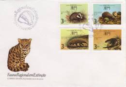 MACAU 1988 FAUNA REGIONAL EM EXTINÇÃO REGIONAL WILDLIFE IN EXTINCTION  EXTINCTION DE LA FAUNE DE LA RÉGION - FDC