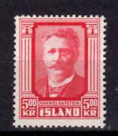 Iceland 1954 5k Hannes Hafstein Issue #286 - Gebraucht