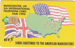 United Kingdom, BCG-002 / PRO-031 ,Manchester International Fair 1996, Mint, 2 Scans. - BT Werbezwecke